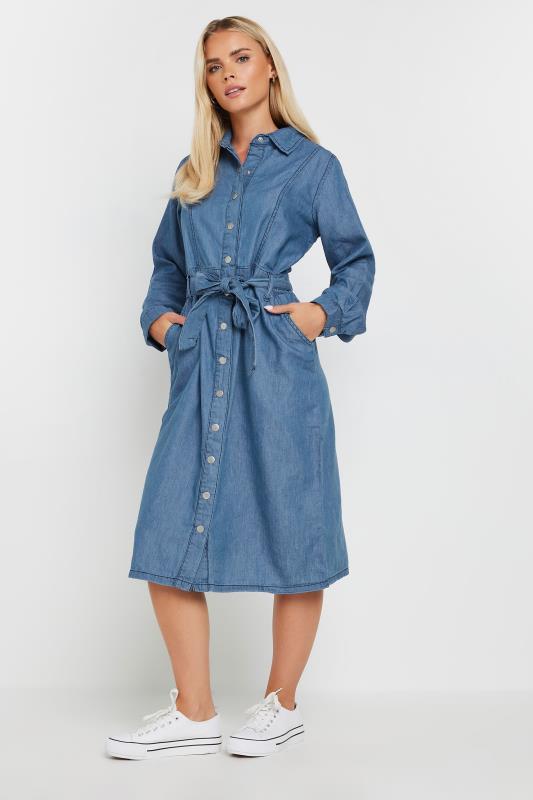  M&Co Petite Blue Denim Midi Dress