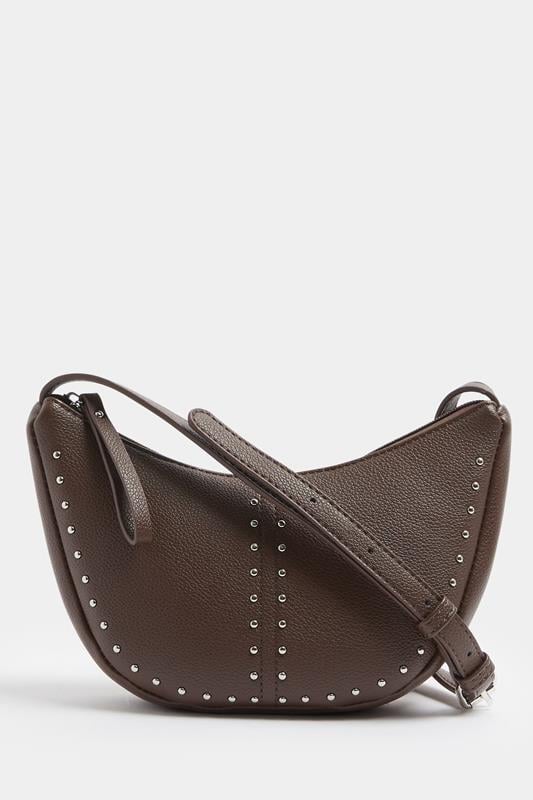 Brown Stud Detail Cross Body Bag | Yours Clothing 4