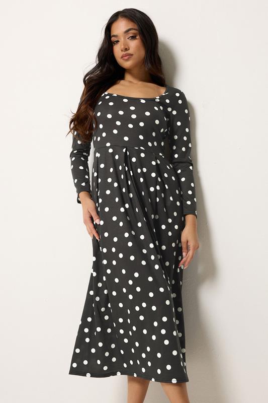  PixieGirl Petite Black Polka Dot Midi Dress