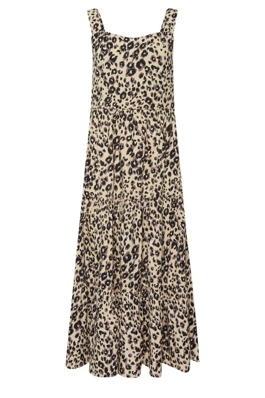 PixieGirl Brown Leopard Print Tiered Midaxi Dress | PixieGirl 6