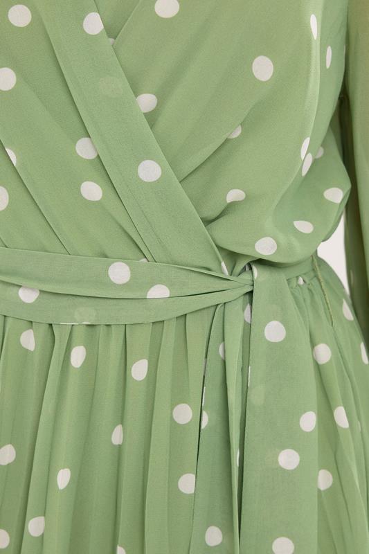 STAR Green Polka Dot Pleated Dress | StarByJM 4