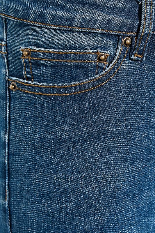 Petite Blue Distressed Skinny AVA Jeans | PixieGirl 4
