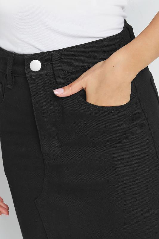 PixieGirl Black Denim Split Midi Skirt | PixieGirl  4
