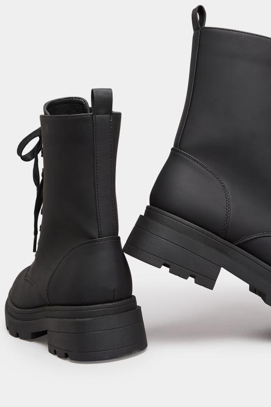 LIMITED COLLECTION Black Chunky Lace Up Boots In Wide E Fit & Extra Wide EEE Fit | Yours Clothing 5