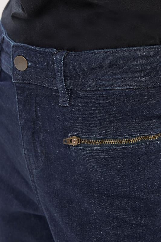 PixieGirl Petite Women's Dark Blue Stretch Zip Pocket Skinny Jeans | PixieGirl 4