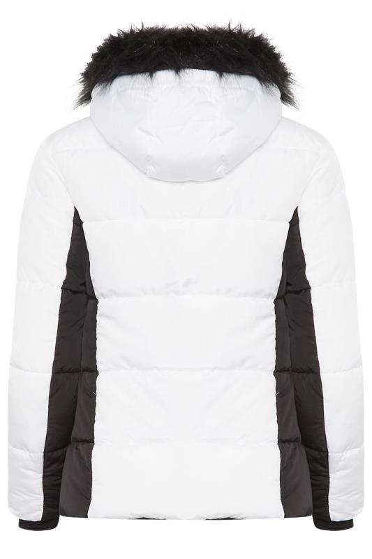 PixieGirl Black & White Colourblock Hooded Puffer Jacket | PixieGirl 7