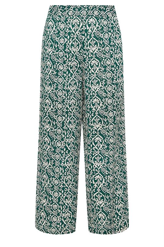 M&Co Green Abstract Print Wide Leg Trousers | M&Co 5