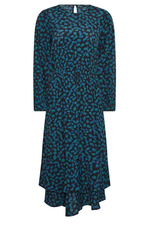 PixieGirl Blue Spot Print Tie Waist Midaxi Dress | PixieGirl 6