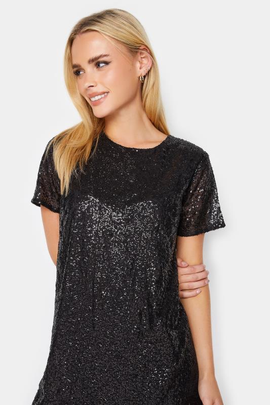 PixieGirl Black Sequin T-Shirt Dress | PixieGirl  5