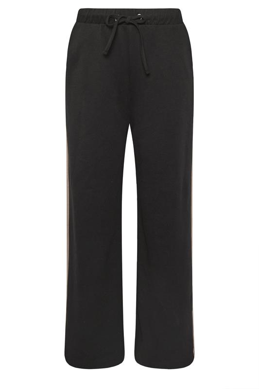 M&Co Petite Black & Brown Side Stripe Cotton Wide Leg Joggers | M&Co 6