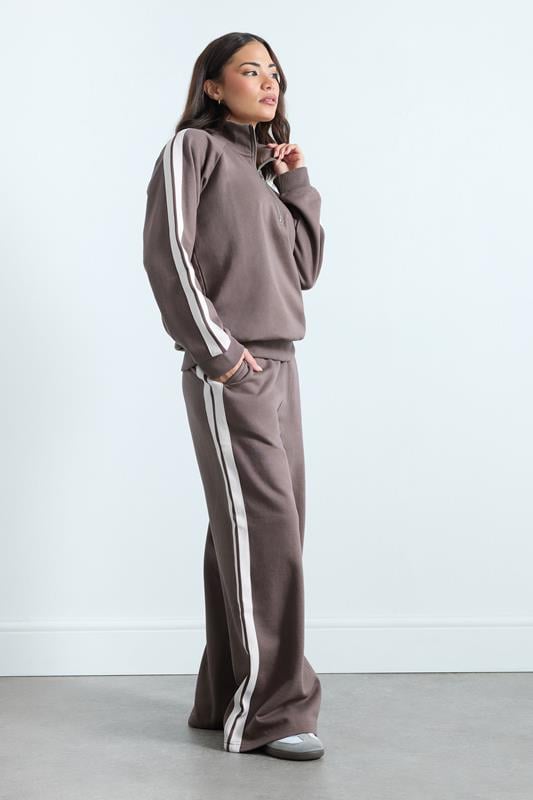  PixieGirl Petite Plum Purple Side Stripe Wide Leg Joggers