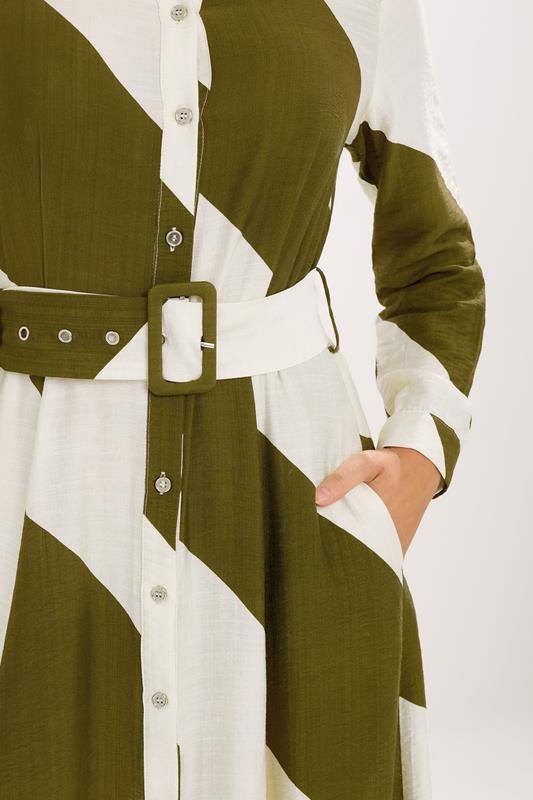 STAR Khaki Green Stripe Shirt Dress | StarByJM 4