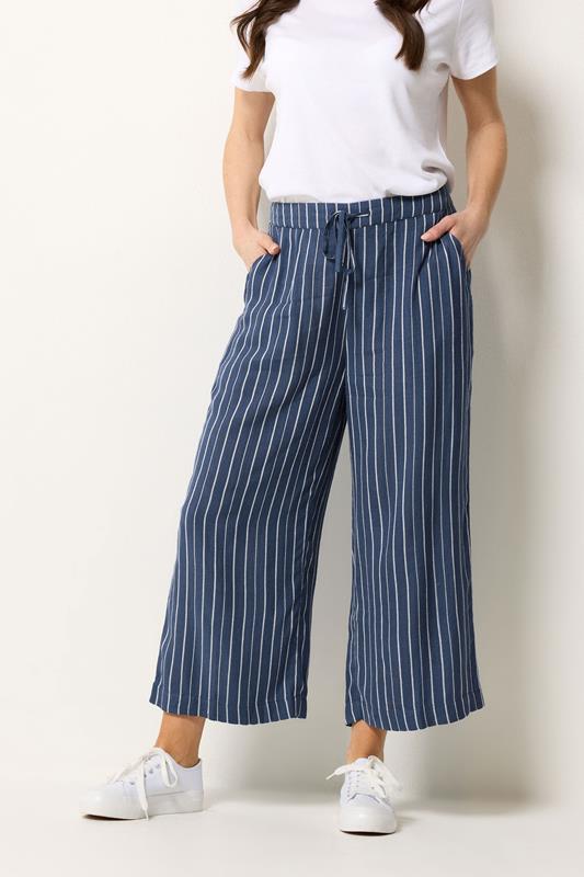  M&Co Blue Stripe Culottes