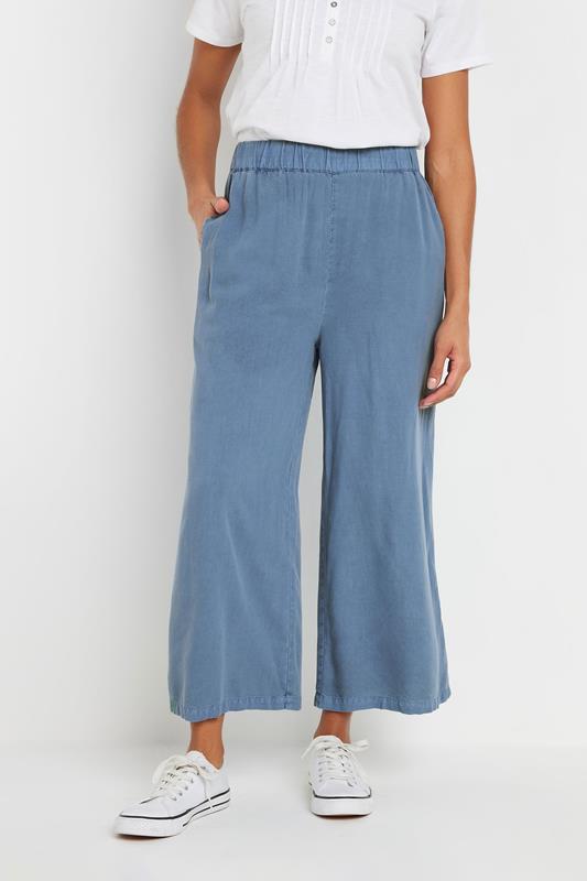 M&Co Blue Wide Leg Culottes | M&Co  1