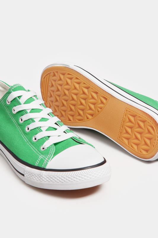 Green Plus Size Canvas Low Trainers In Wide E Fit | Yours Clothing  5