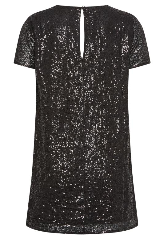 PixieGirl Black Sequin T-Shirt Dress | PixieGirl  8
