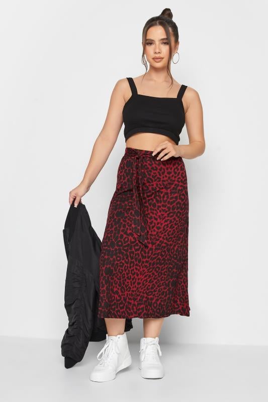 PixieGirl Red Leopard Print Midi Skirt | PixieGirl 2