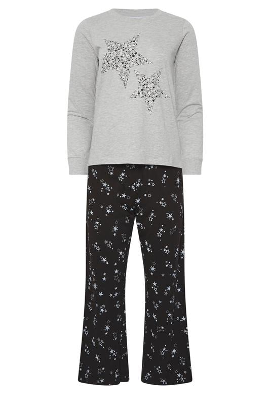 PixieGirl Petite Women's Black Star Graphic Wide Leg Pyjama Set | PixieGirl 5