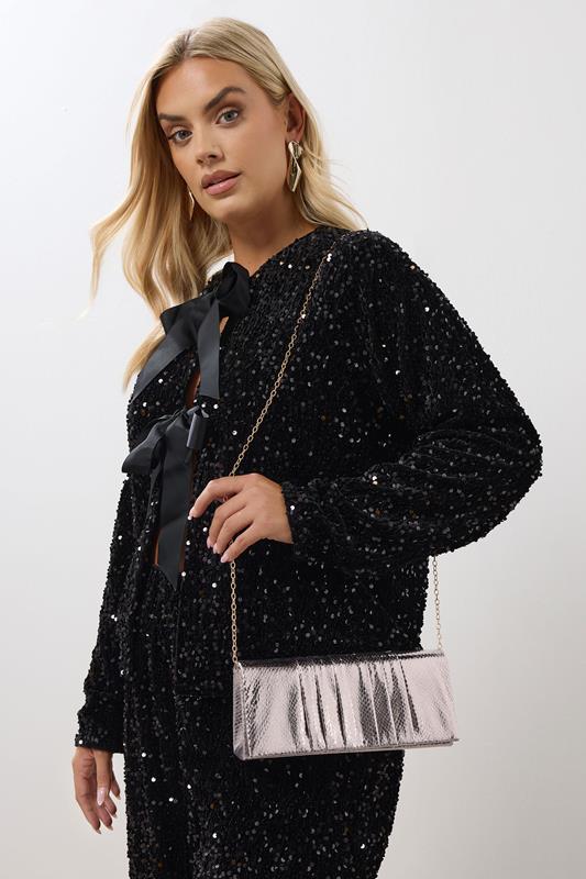 Plus Size  Yours Gold Faux Leather Metallic Clutch Bag