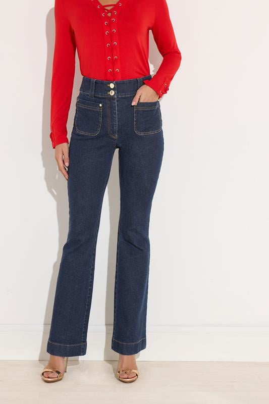   STAR Blue Denim Kick Flare Jeans