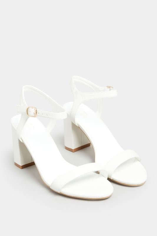 LIMITED COLLECTION White Block Heel Sandal In Wide E Fit & Extra Wide Fit | Yours Clothing 2