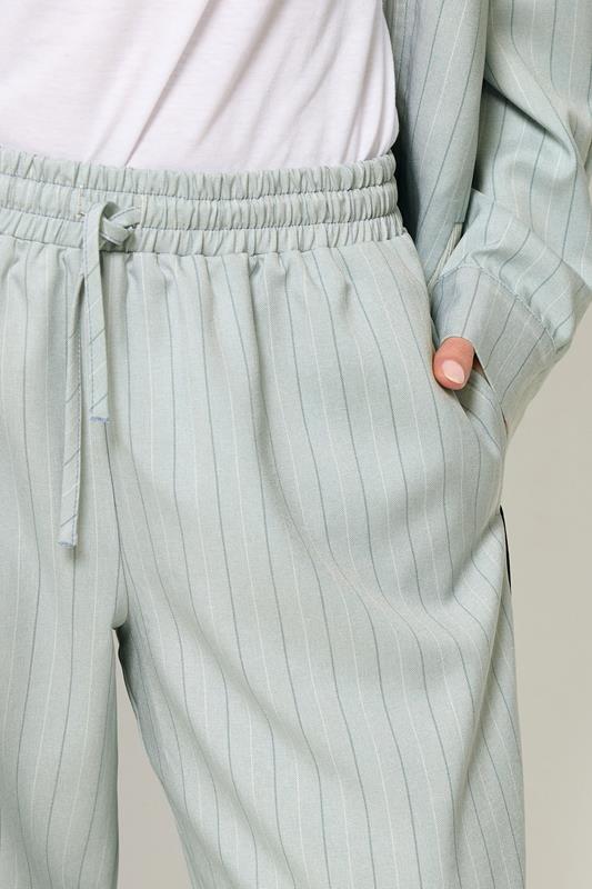 PixieGirl Petite Women's Blue Stripe Pull On Wide Leg Trousers | PixieGirl 5