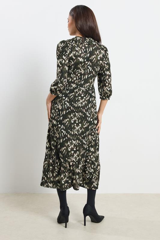 PixieGirl Petite Women's Khaki Green Camo Midaxi Dress | PixieGirl 3