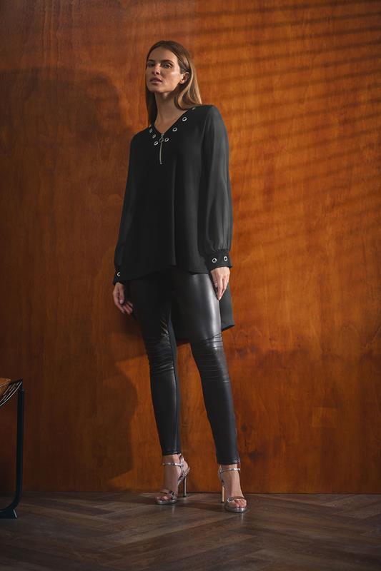 STAR Black Eyelet Zip Top | StarByJM 1