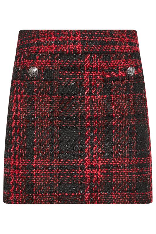 PixieGirl Red & Black Boucle Check Mini Skirt | PixieGirl  6