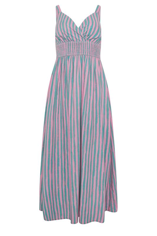 pink and grey striped dress PixieGirl Petite Women's Stripe Wrap Maxi SID-DA31083H