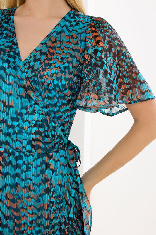 STAR Blue Printed Wrap Dress | StarByJM 4