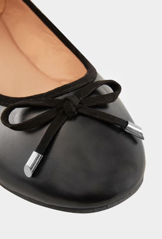 Black Ballerina Pumps In Wide E Fit & Extra Wide EEE Fit | Yours Clothing 5