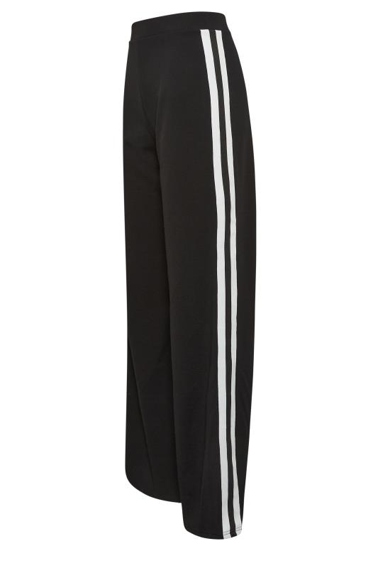Petite Black & White Stripe Wide Leg Trousers | PixieGirl 5