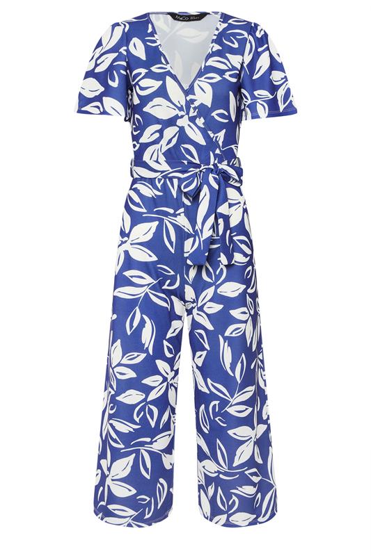 M&Co Petite Blue & White Leaf print Jumpsuit | M&Co 5
