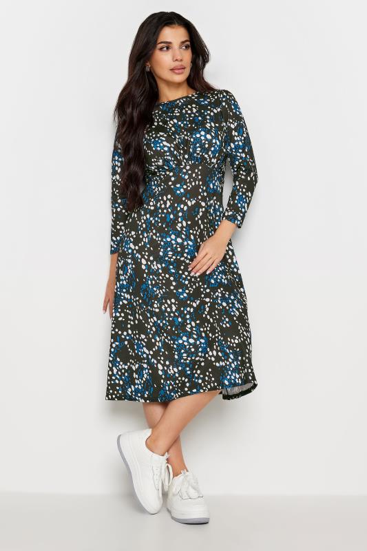 PixieGirl Blue Spot Print Midi Dress | PixieGirl 1