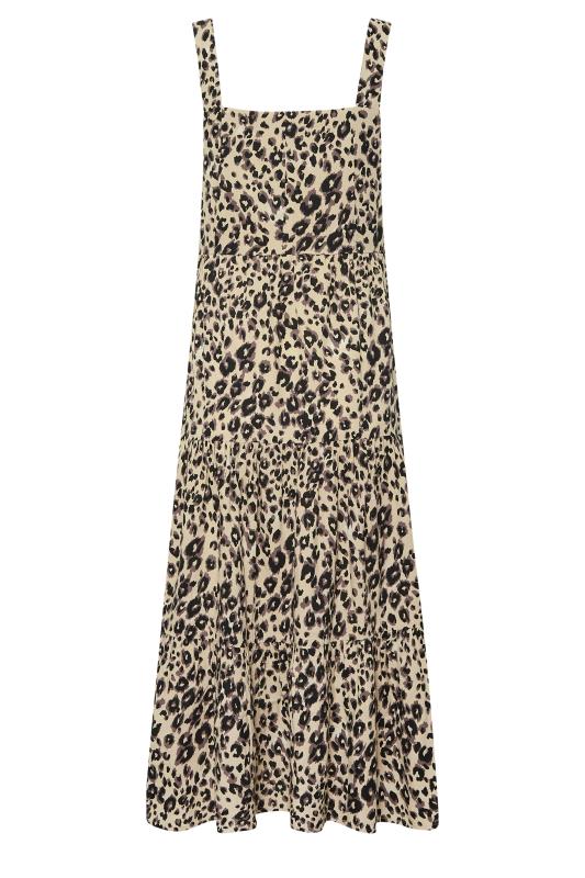 PixieGirl Brown Leopard Print Tiered Midaxi Dress | PixieGirl 7