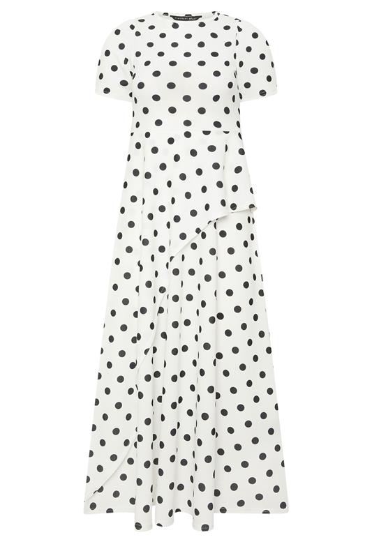 PixieGirl Petite Women's White Polka Dot Print Maxi Dress