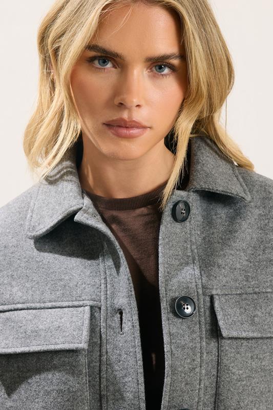 PixieGirl Petite Women's Grey Marl Brushed Jacket | PixieGirl 4