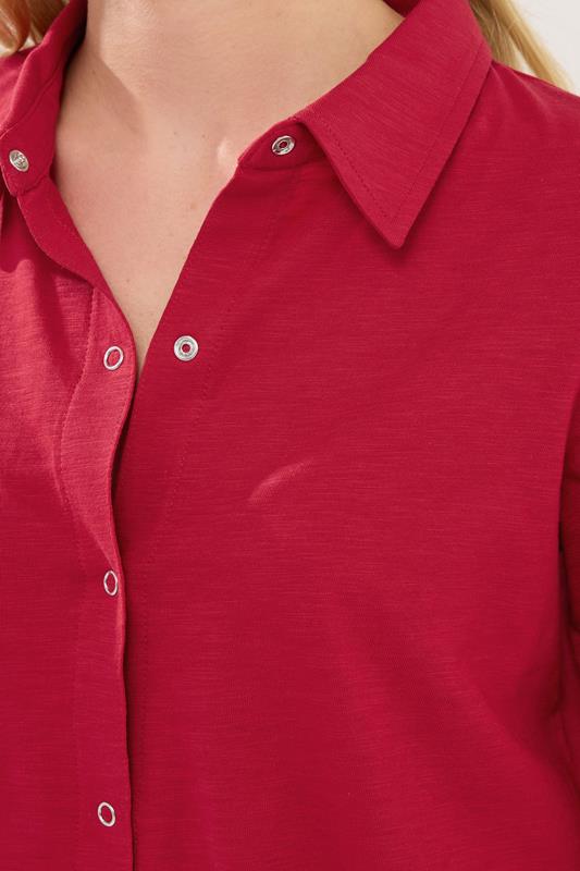 PixieGirl Petite Women's Red Rolled Sleeve Shirt | PixieGirl 4