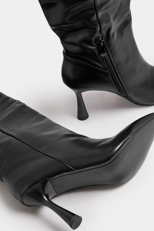PixieGirl Black Knee High Point Boots In Standard Fit | PixieGirl 5