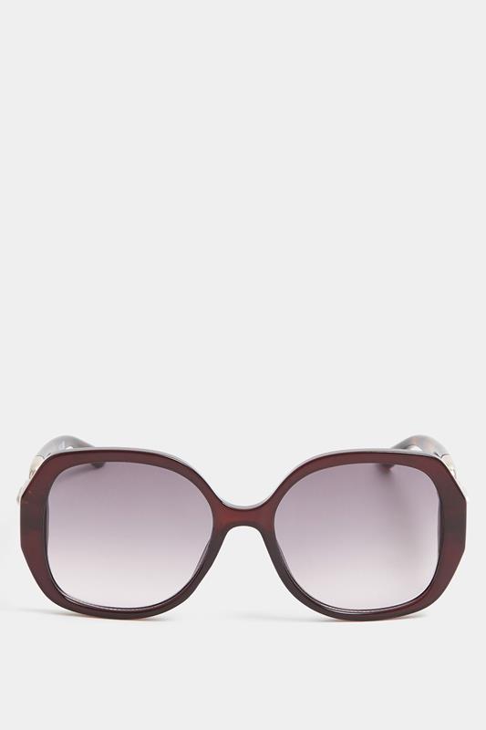  Yours Brown Chain Oversized Sunglasses