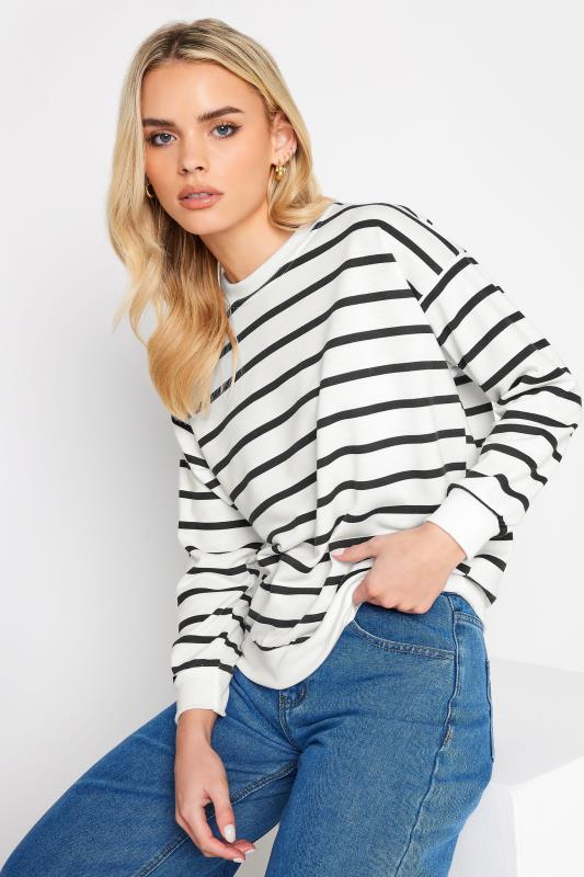 PixieGirl Petite White & Black Stripe Sweatshirt | PixieGirl  4