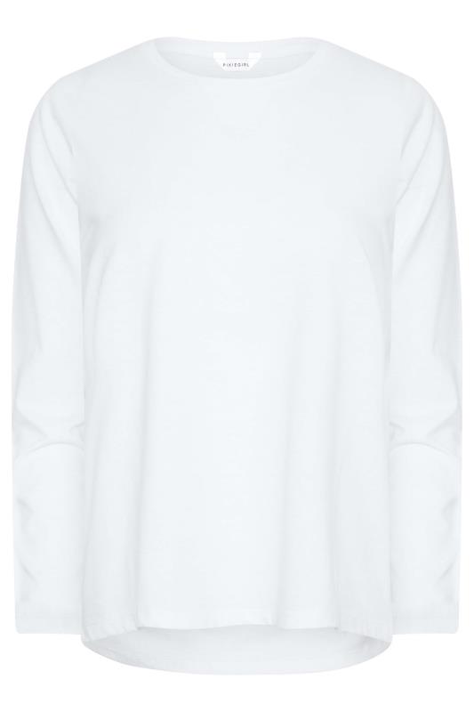 Petite White Long Sleeve T-Shirt | PixieGirl  6
