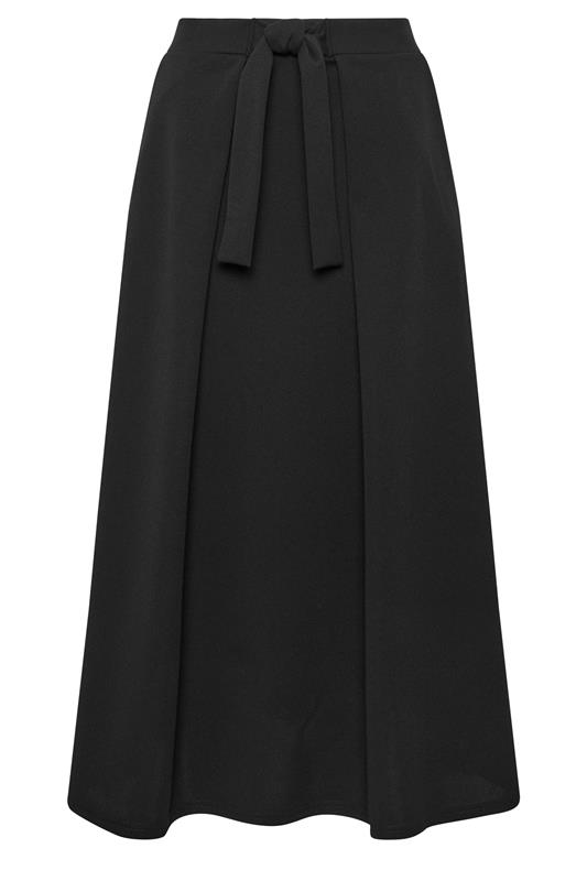 M&Co Petite Black Tie Waist Midi Skirt | M&Co 5