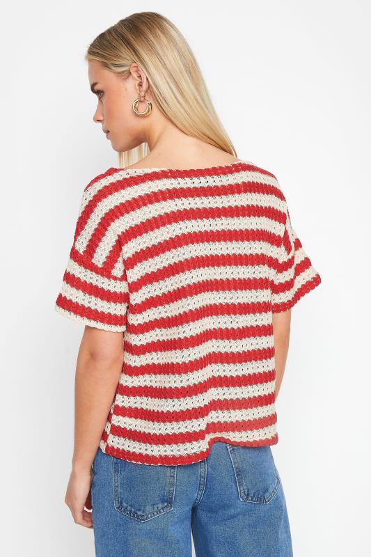 PixieGirl Petite Women's Red Stripe Crochet T-Shirt | PixieGirl 3