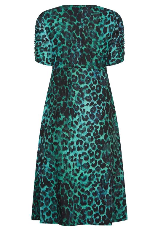 PixieGirl Blue Leopard Print Midi Dress | PixieGirl  7