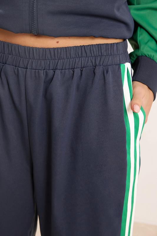 PixieGirl Petite Women's Navy Stripe Cuffed Joggers | PixieGirl 5