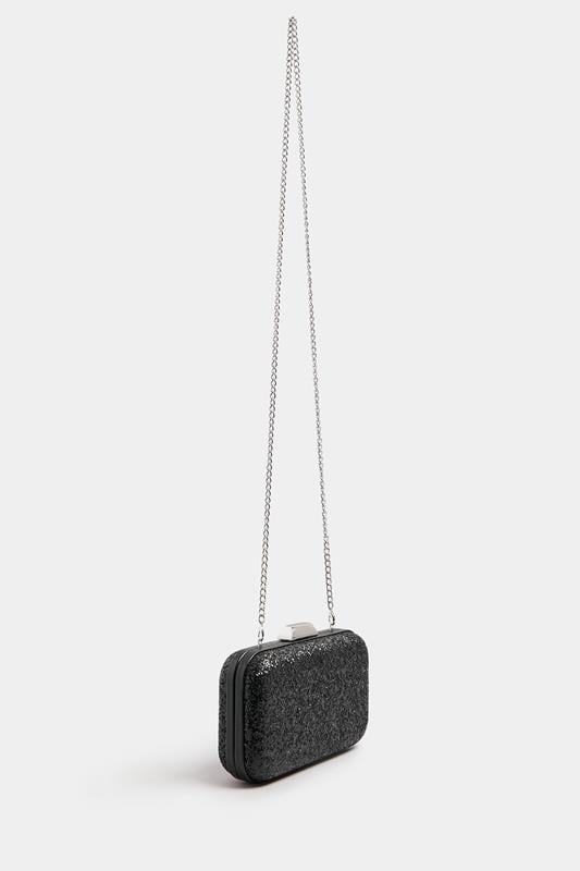 Black Sequin Clutch Bag | Yours Clothing 3