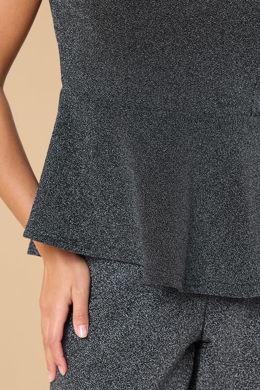PixieGirl Petite Women's Black Sparkle Peplum Bandeau Top | PixieGirl 5