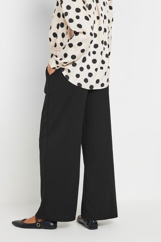 M&Co Black Stretch Scuba Wide Leg Trousers | M&Co 2